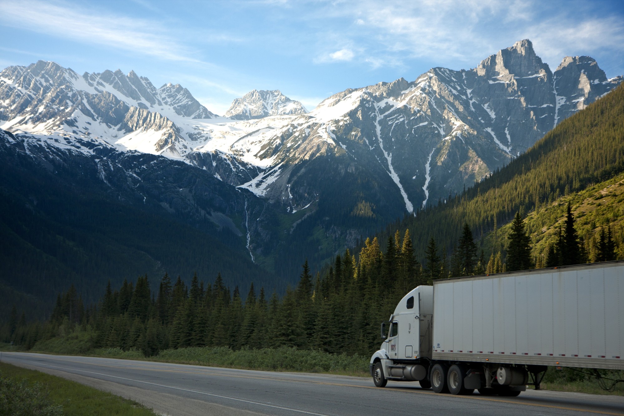 semi truck on road