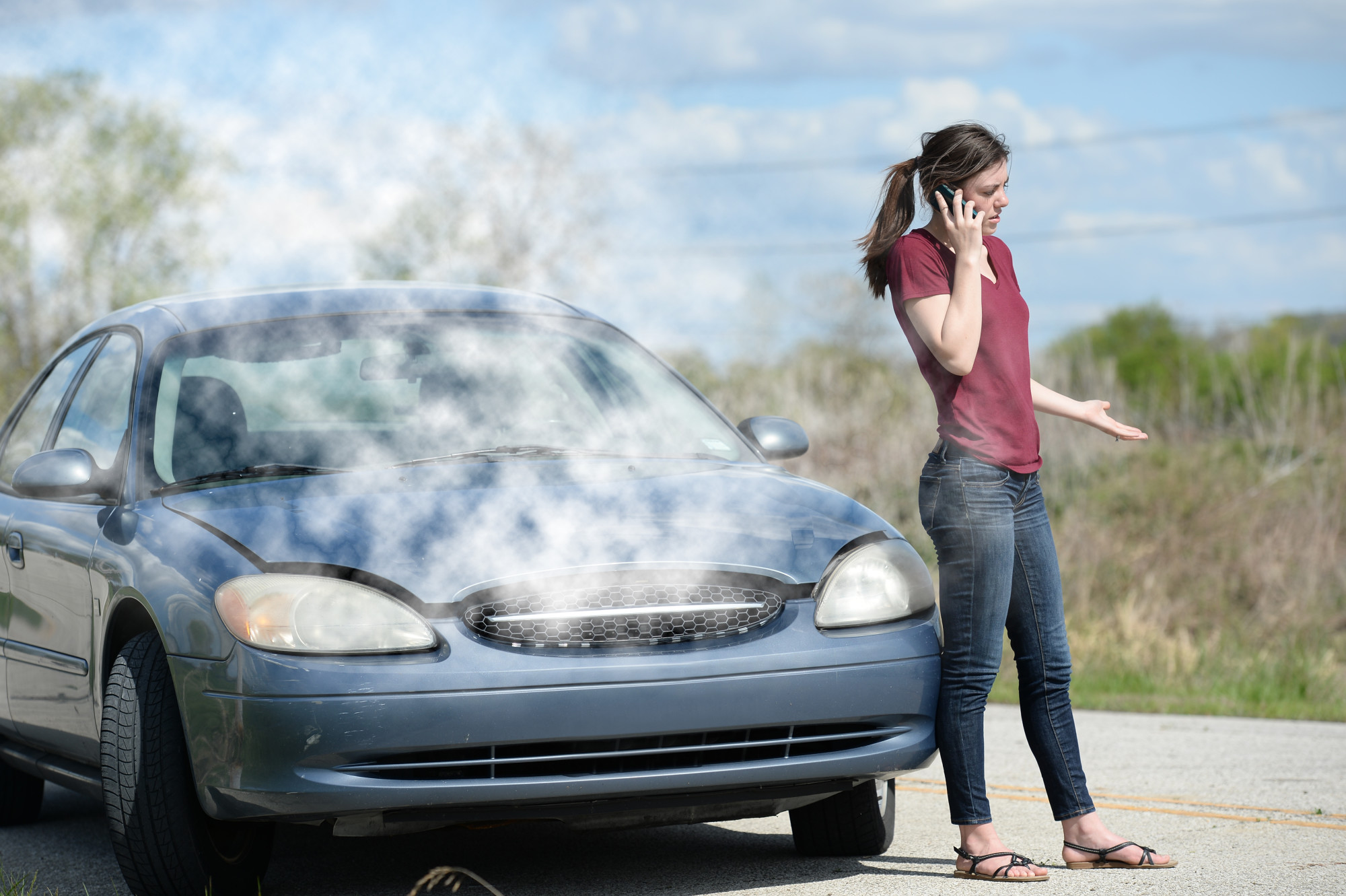 Woman With an Overheating Car